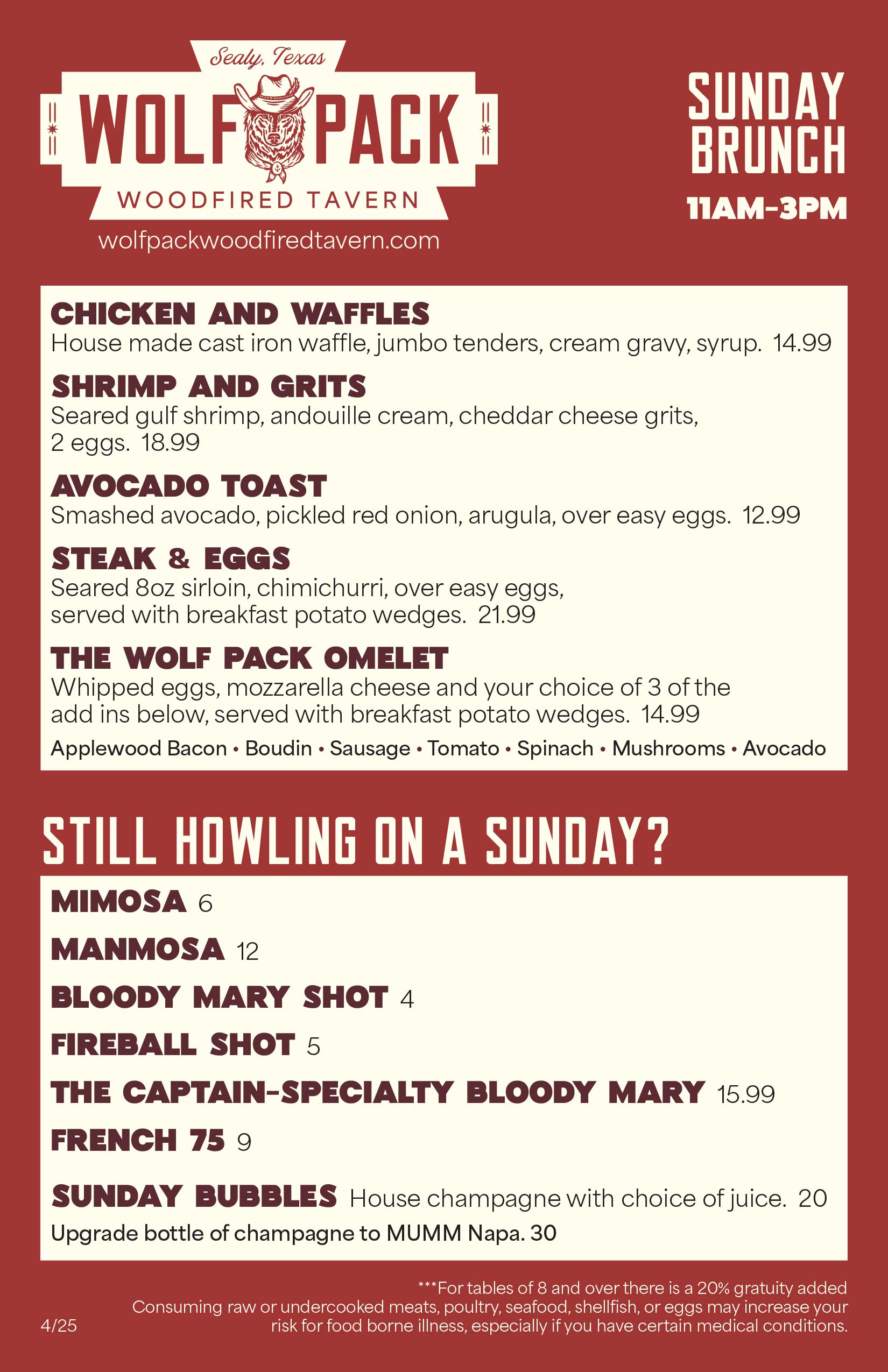 Brunch Menu